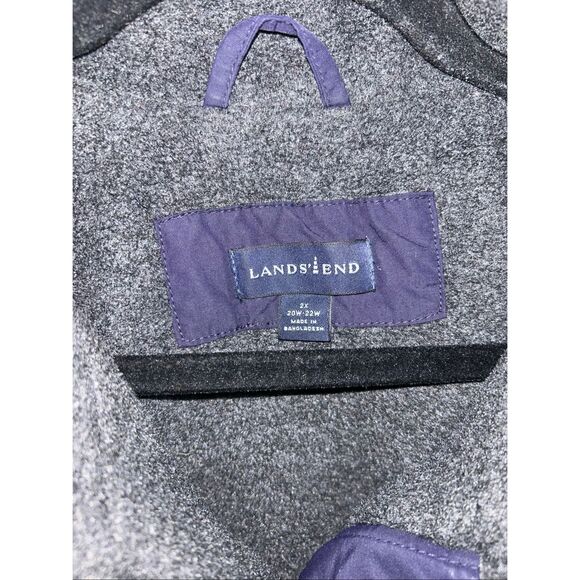 Lands End fleece-lined warm-up jacket in navy blue size 2x - Picture 3 of 3